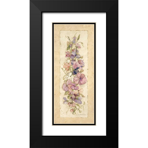 Sweetpeas for Annabelle I Black Modern Wood Framed Art Print with Double Matting by Olson, Charlene