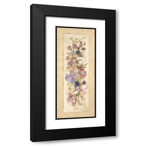 Sweetpeas for Annabelle II Black Modern Wood Framed Art Print with Double Matting by Olson, Charlene