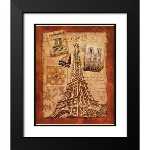 Memories of Paris Black Modern Wood Framed Art Print with Double Matting by Knutsen, Conrad