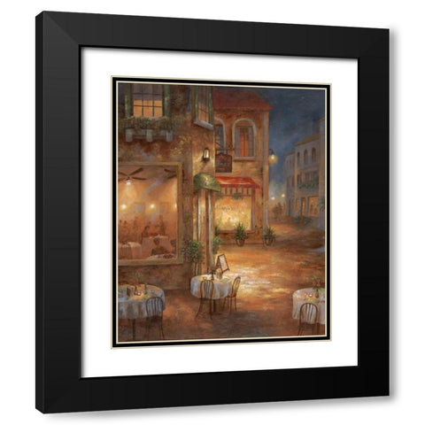 Cafe Marie Black Modern Wood Framed Art Print with Double Matting by Nan