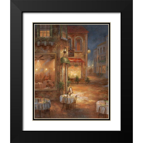 Cafe Marie Black Modern Wood Framed Art Print with Double Matting by Nan