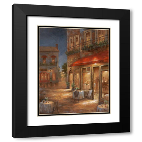 Cafe Marquerite Black Modern Wood Framed Art Print with Double Matting by Nan