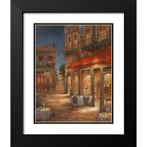 Cafe Marquerite Black Modern Wood Framed Art Print with Double Matting by Nan