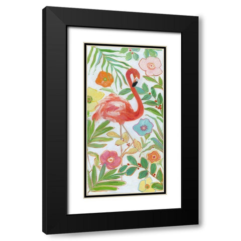 Flamingo Party I Black Modern Wood Framed Art Print with Double Matting by Swatland, Sally