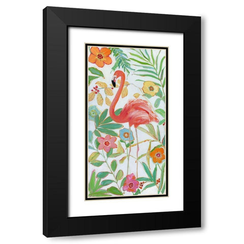 Flamingo Party II Black Modern Wood Framed Art Print with Double Matting by Swatland, Sally