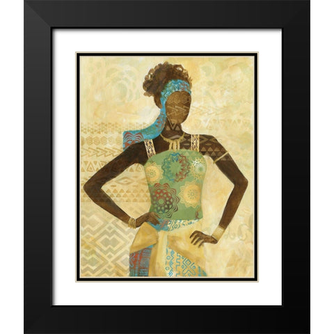 Tribal Vision Black Modern Wood Framed Art Print with Double Matting by Nan