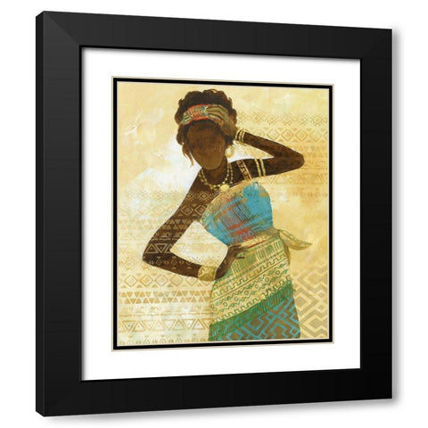 Tribal Vision Black Modern Wood Framed Art Print with Double Matting by Nan