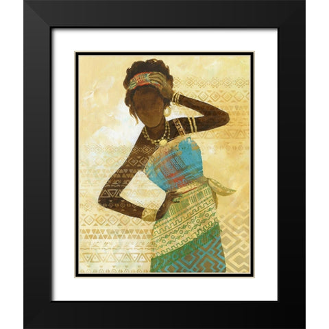 Tribal Vision Black Modern Wood Framed Art Print with Double Matting by Nan