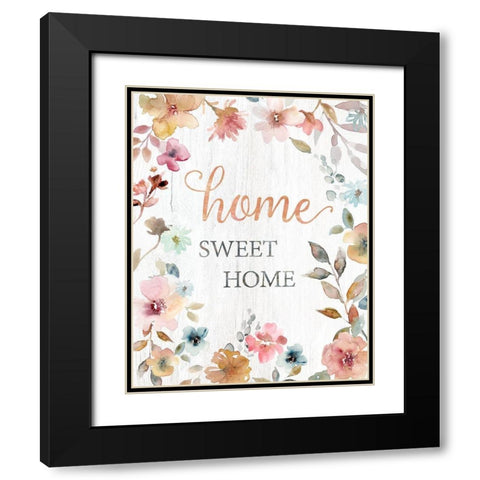 Home Sweet Home Black Modern Wood Framed Art Print with Double Matting by Robinson, Carol