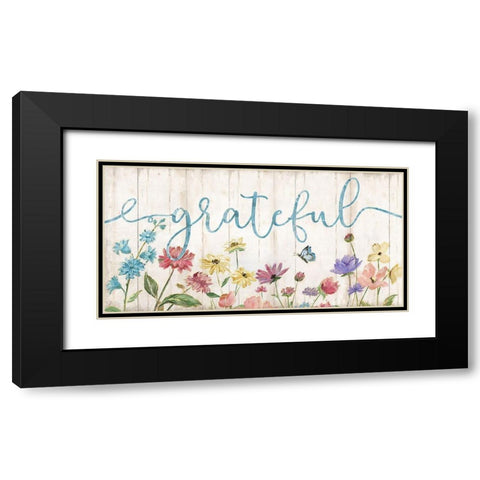 Grateful Wildflowers Black Modern Wood Framed Art Print with Double Matting by Nan