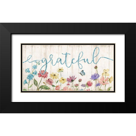 Grateful Wildflowers Black Modern Wood Framed Art Print with Double Matting by Nan