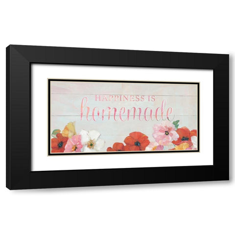 Happiness is Black Modern Wood Framed Art Print with Double Matting by Swatland, Sally