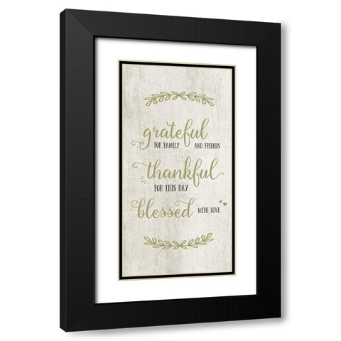 Grateful Black Modern Wood Framed Art Print with Double Matting by CAD Designs