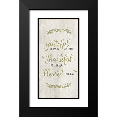 Grateful Black Modern Wood Framed Art Print with Double Matting by CAD Designs