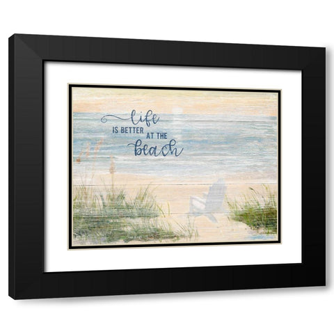 Life is Better Black Modern Wood Framed Art Print with Double Matting by Swatland, Sally