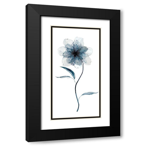 Indigo Foral II Black Modern Wood Framed Art Print with Double Matting by Robinson, Carol