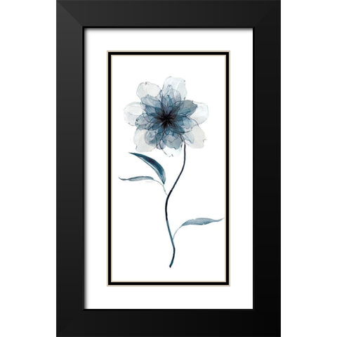 Indigo Foral II Black Modern Wood Framed Art Print with Double Matting by Robinson, Carol