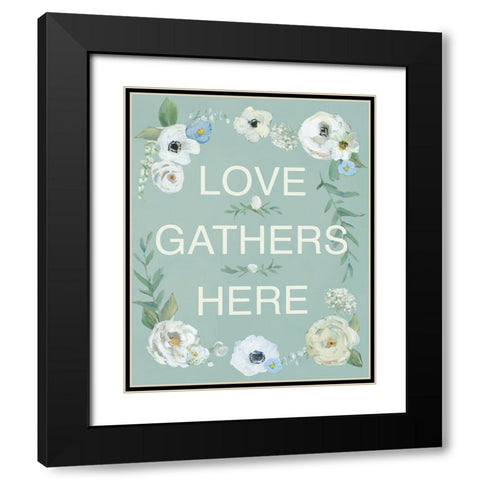 Love Gathers Black Modern Wood Framed Art Print with Double Matting by Swatland, Sally