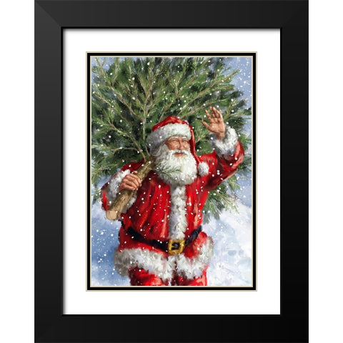 Christmas Tree Farm Black Modern Wood Framed Art Print with Double Matting by Corti, Marcello