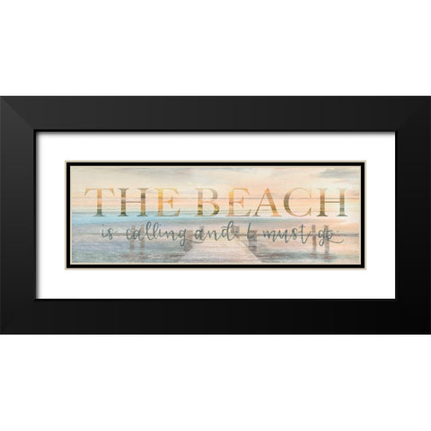 The Beach is Black Modern Wood Framed Art Print with Double Matting by Calascibetta, Mike