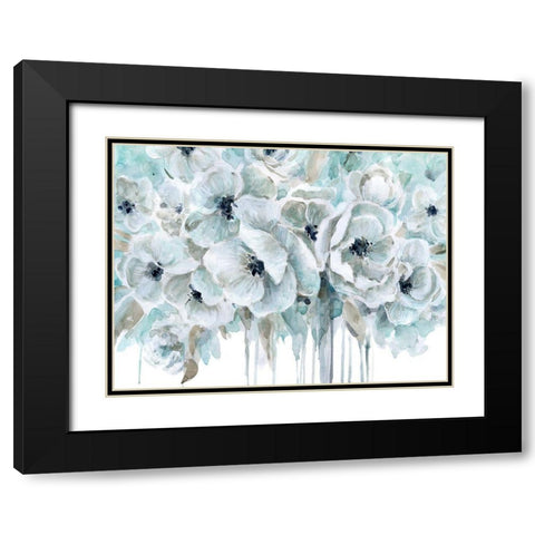 Teal Harmony II Black Modern Wood Framed Art Print with Double Matting by Robinson, Carol