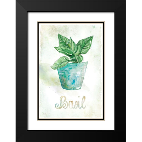 Potted Basil Black Modern Wood Framed Art Print with Double Matting by Robinson, Carol