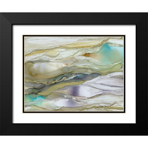 Marbled Glass III Black Modern Wood Framed Art Print with Double Matting by Robinson, Carol