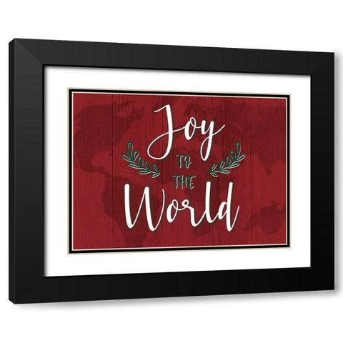 Joy to the World Black Modern Wood Framed Art Print with Double Matting by CAD Designs