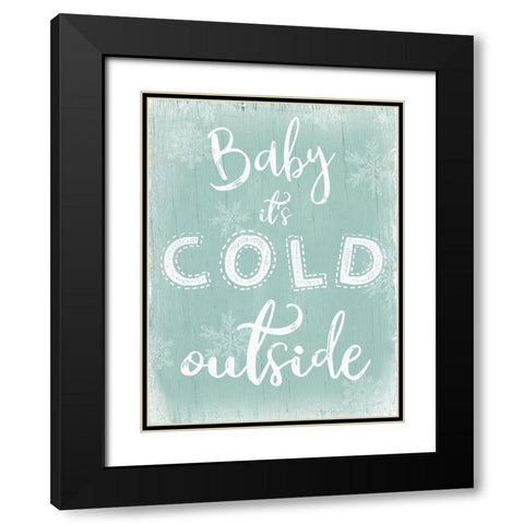 Cold Outside Black Modern Wood Framed Art Print with Double Matting by CAD Designs