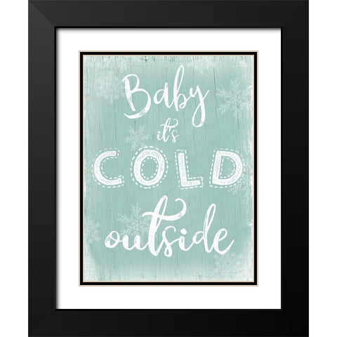 Cold Outside Black Modern Wood Framed Art Print with Double Matting by CAD Designs