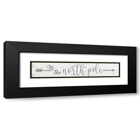 To The North Pole Black Modern Wood Framed Art Print with Double Matting by CAD Designs