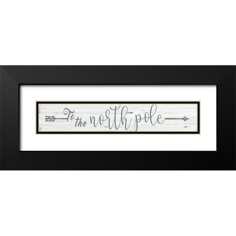 To The North Pole Black Modern Wood Framed Art Print with Double Matting by CAD Designs