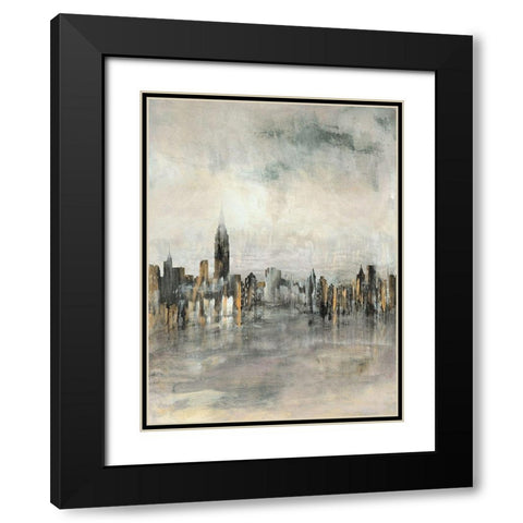 City Lights Black Modern Wood Framed Art Print with Double Matting by Jill, Susan