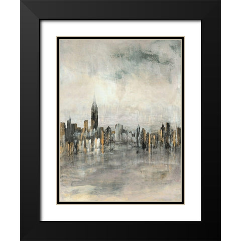 City Lights Black Modern Wood Framed Art Print with Double Matting by Jill, Susan