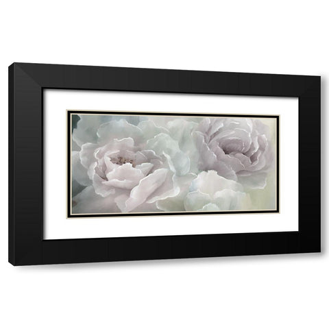 Peony Lace Black Modern Wood Framed Art Print with Double Matting by Nan