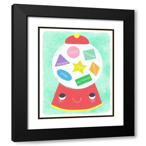 Gumball Shapes Black Modern Wood Framed Art Print with Double Matting by Doyle, Lizzy