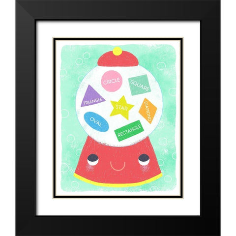 Gumball Shapes Black Modern Wood Framed Art Print with Double Matting by Doyle, Lizzy