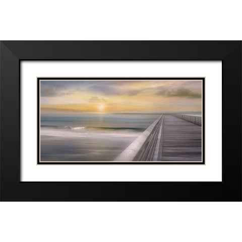 Sundown Black Modern Wood Framed Art Print with Double Matting by Calascibetta, Mike