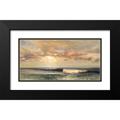 Serenity Black Modern Wood Framed Art Print with Double Matting by Calascibetta, Mike