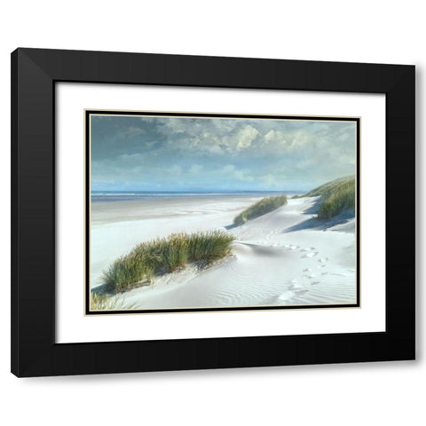 White Sands Black Modern Wood Framed Art Print with Double Matting by Calascibetta, Mike