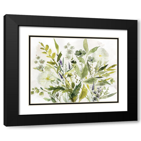 Olive Greens Black Modern Wood Framed Art Print with Double Matting by Robinson, Carol