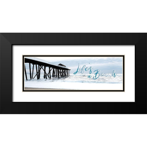 Lifes a Beach Black Modern Wood Framed Art Print with Double Matting by Carpentieri, Natalie