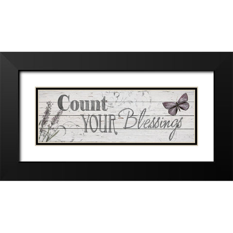 Count Your Blessings Black Modern Wood Framed Art Print with Double Matting by Craven, Katrina