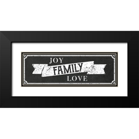 Joy Family Love Black Modern Wood Framed Art Print with Double Matting by CAD Designs