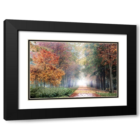Breath Black Modern Wood Framed Art Print with Double Matting by Weisz, Irene
