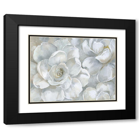 Gardenia Black Modern Wood Framed Art Print with Double Matting by Nan