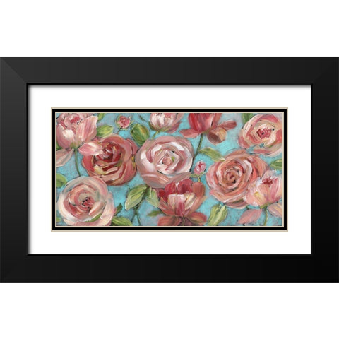Peaches and Cream Black Modern Wood Framed Art Print with Double Matting by Nan