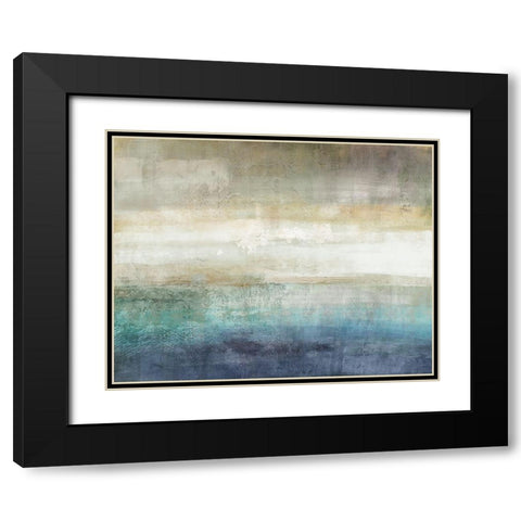 Mountain Lake Black Modern Wood Framed Art Print with Double Matting by Nan