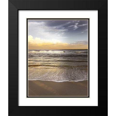 Evening Waves Black Modern Wood Framed Art Print with Double Matting by Nan