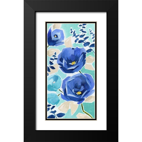 Blue Modern Garden II Black Modern Wood Framed Art Print with Double Matting by Nan